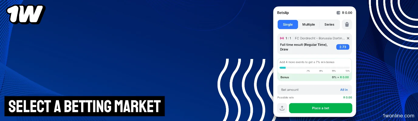 Select Your Wager Market 1w